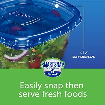 Ziploc Food Storage Meal Prep Containers Reusable for Kitchen Organization, Smart Snap Technology, Dishwasher Safe, Mini Rectangle, 24 Count