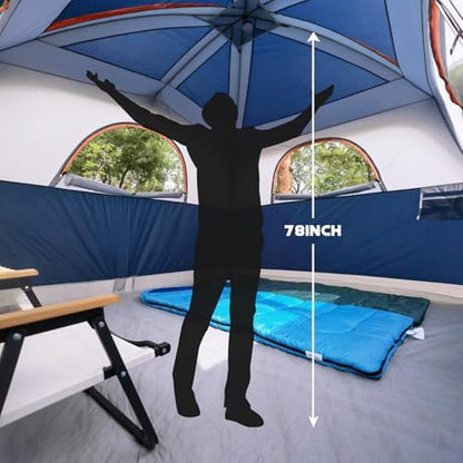 UNP 6 Person Tents for Camping Waterproof Family Cabin Tent with Rainfly