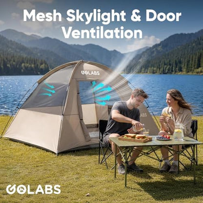 Golabs CT1 2 Person Camping Tent, Easy Set Up in 3 Min, Mesh Top & Door