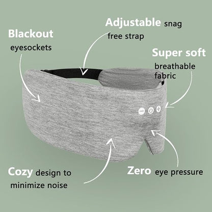 ALASKA BEAR Sleep Headphone Mask Bluetooth 5.2 HD Stereo Noise Reduction 3D Eye - Image 3