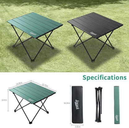 JOUYEK Small Camping Table Ultralight Aluminum Folding Portable Table Green