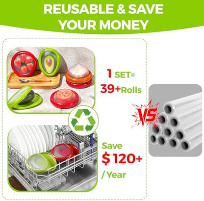 Avocado Saver & Onion Storage Set,4 Pcs Silicone Fruit Vegetable Anti-oxidation Box,Reusable Fridge Fresh Pod Food Storage,Perfect Containers for Lemons, Tomato & Garlic
