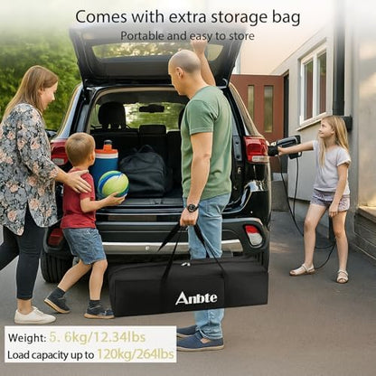 Anbte 34.2” Tall Folding Camping Table, Aluminum Portable, 39” X 20”, Black