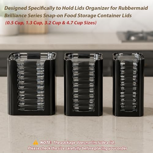 3PCS Lid Organizer for Rubbermaid Brilliance Nap-on Lids (Holds 30 Lids)