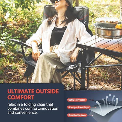 OUTSIDER Oversized Folding Camping Chair with Adjustable Lumbar Support 2pc