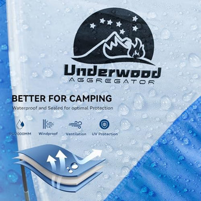 2/4 Person Camping Tent with Porch, Lightweight Waterproof Tent Easy Setup