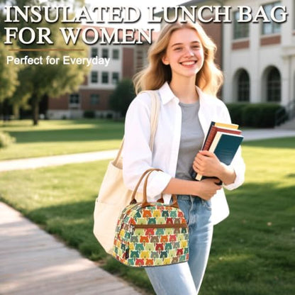 FlowFly Insulated Lunch Cooler Bag - Tote Bag Organizer for Women/Men, Bear