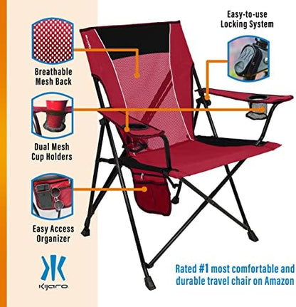 Kijaro Dual Lock Portable Camping Chairs - Versatile Folding Chair, Sports Chair, Outdoor Chair & Lawn Chair - Dual Lock Feature Red Rock Canyon