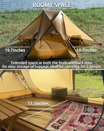 MC TOMOUNT Backpacking Tent Ultralight Nylon 1-2 Person Camping Tent