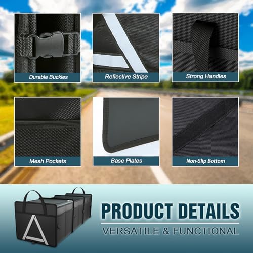 K KNODEL Trunk Organizer Storage with Cooler for Car and SUV (Large, Black)