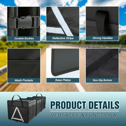 K KNODEL Trunk Organizer Storage with Cooler for Car and SUV (Large, Black)
