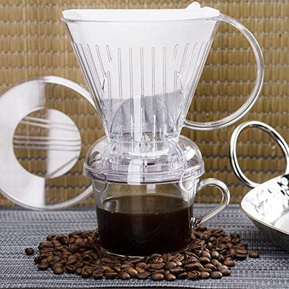 Clever Coffee Dripper | Large 18 oz | Clear | BPA-Free | 100 Filters