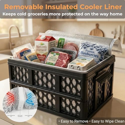 Mymazn Trunk Crate Organizer with Cooler for Car