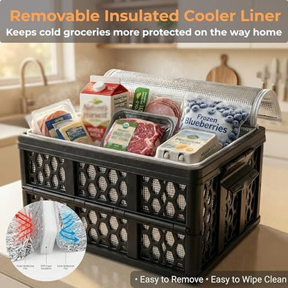 Mymazn Trunk Crate Organizer with Cooler for Car