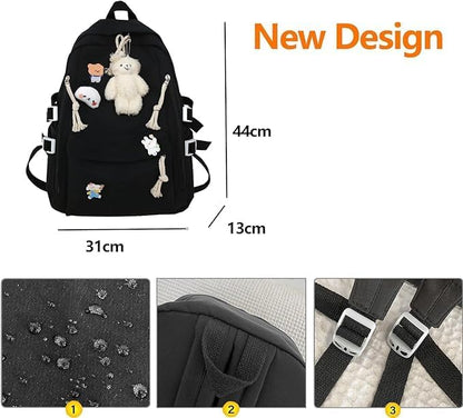 DUSLANG Laptop Backpack For Women Men Travel Daypack, Beige