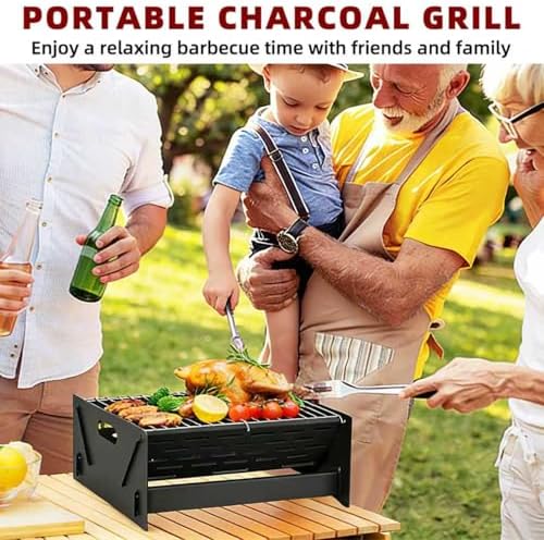 Charcoal Grill Portable Folding with Carry Bag,BBQ Camping Grill Fire Pit