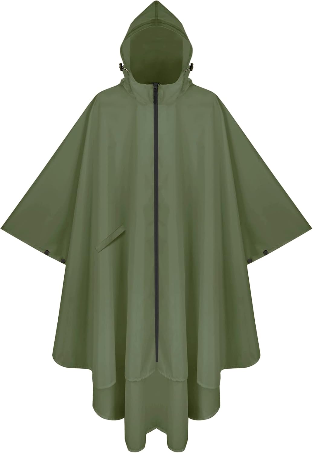 PTEROMY Hooded Rain Poncho for Adult with Pocket and Zipper, Waterproof Lightweight Raincoat for Men and Women