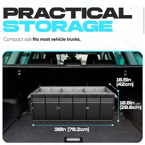 FORTEM Trunk Organizer - Foldable Car Organizer & Storage for SUVs & Trucks