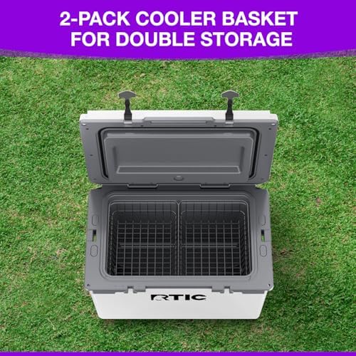 2-Pack Cooler Basket for RTIC 52 & 72 Qt Ultra-Light Coolers – Double Cooler Rack for Double Storage & Heavy-Duty Wire Organizer Will Not Fit for RTIC 32 Coolers