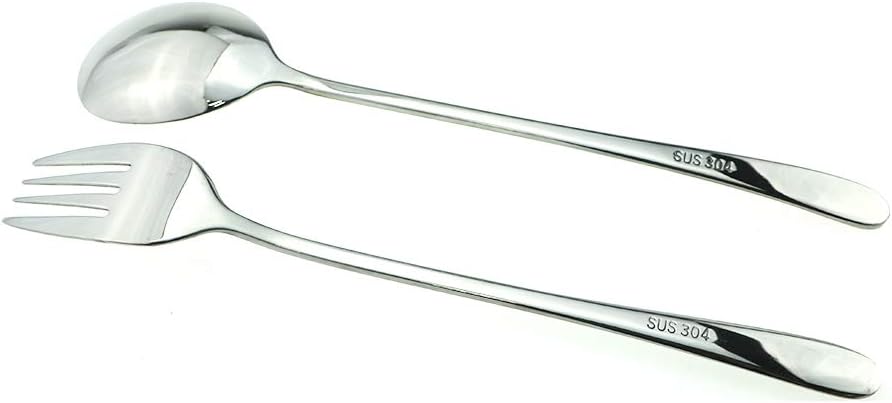 7 Pcs Portable Flatware Set, 304 Stainless Steel Cutlery Set Travel Utensils Set w/Pouch Fork Spoon Chopsticks Straws for Travel Camping Office School, Dishwasher Safe & Eco-Friendly (Silver)