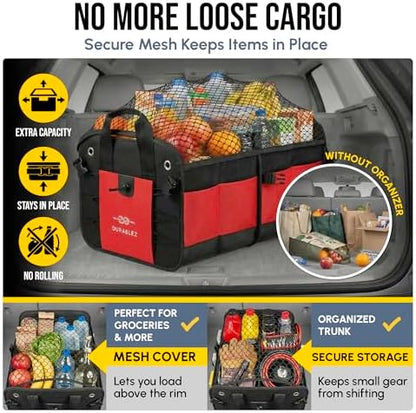 Extra Large Modular Car Trunk Organizer System, Red
