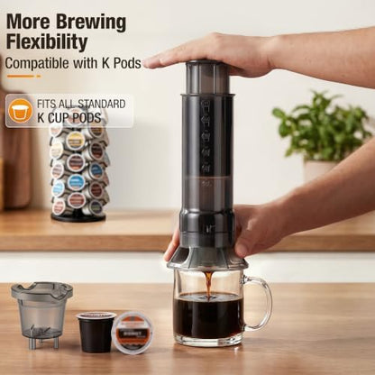 French Press Kit, All-in-One Coffee Press, K Cup Style Pods & Ground