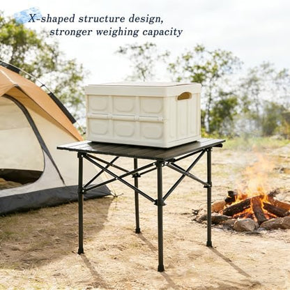 Camping Table with 2 Chairs, Portable Folding Picnic Table Set