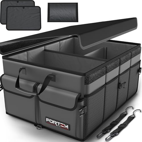 FORTEM Trunk Organizer - Foldable Car Organizer & Storage for SUVs & Trucks