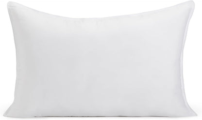 Amazon Basics Down Alternative Pillows, Soft Density for Stomach and Back Sleepers, Queen - Pack of 2, White, 30 in L x 20 in W