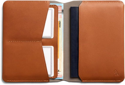 Bellroy Passport Cover (slimline travel wallet/pouch with card slots and space for cash plus travel documents) - Caramel