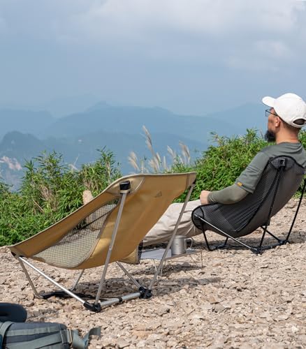 iClimb Low Ultralight Compact Folding Chair (Black Grid)