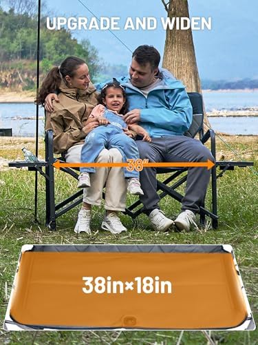TIMBER RIDGE 600lbs ouble Camping Chair Portable Loveseat Director Chairs