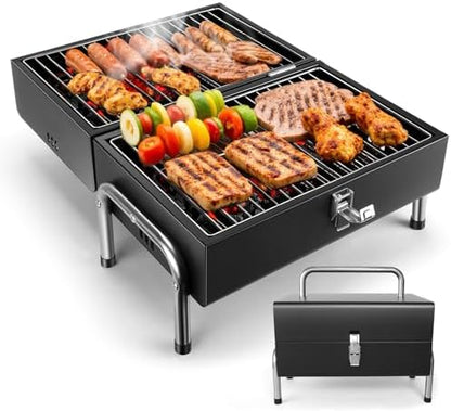 Portable Charcoal Grill, Small Size for Camping