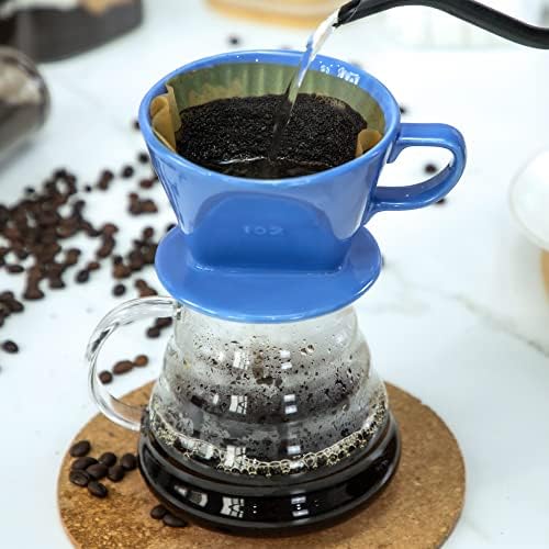 Pour Over Ceramic, Coffee Dripper Ceramic Coffee Maker,Blue