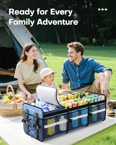 HOTOR Trunk Organizer - Car Organizer and Storage with Cooler Bag for SUV