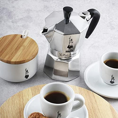 Bialetti Moka Express Iconic Italian Stovetop Espresso Maker (Natural Silver, 6 Cups)