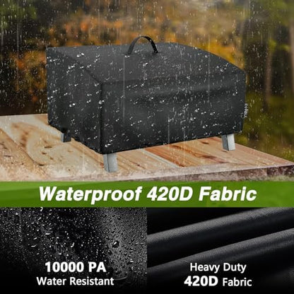 EVRBUL Portable Grill Cover Fit for Cuisinart CGG-306 2 Burner Gas Grill, 420D Tabletop Grill Cover Fit for Pit Boss 10697 75275 Fit for Royal Gourmet GT1001, 25" L x 19" W x 15" H