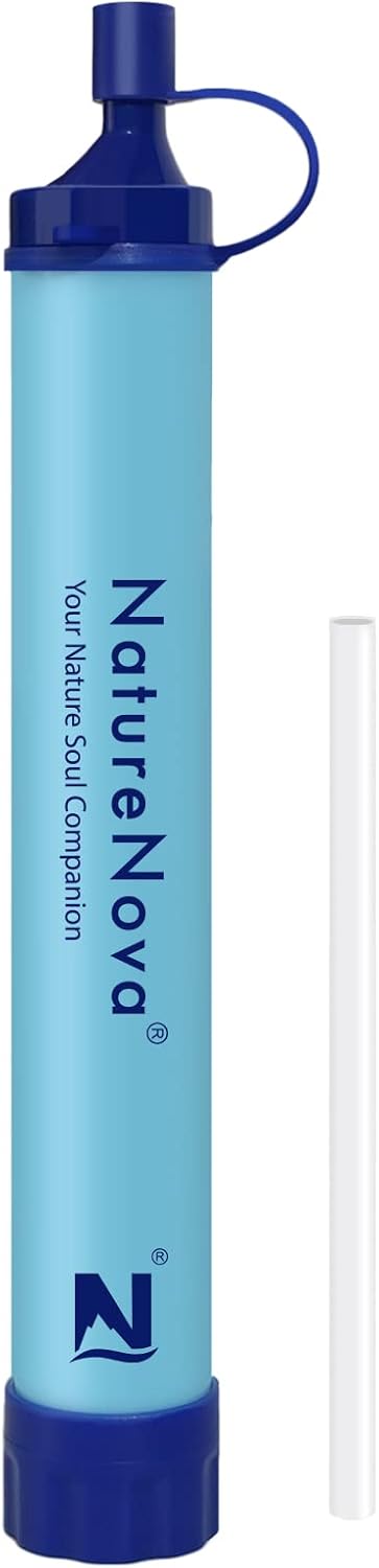 Personal Water Filter Straw Outdoor Portable Filtration Emergency Survival Gear Water Solutions Tactical Gear for Hiking Camping Accessories Travel Hunting Fishing Outing Backpacking