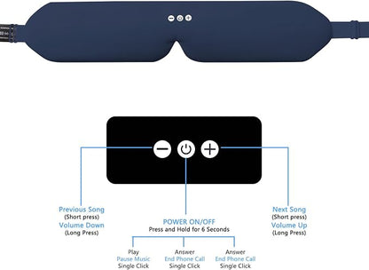 ALASKA BEAR Sleep Headphone Eye Mask w/Thin Speakers, Comfortable Flat Earphones - Image 4