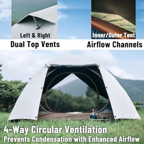 Naturehike Cloud River Tent [2025 Upgrade] - 2-3 Person Lightweight Backpacking Tent, Black Coating for Sun Protection, Windproof & Rainproof, Easy Setup for Camping Hiking Travel, Double Layer Tent