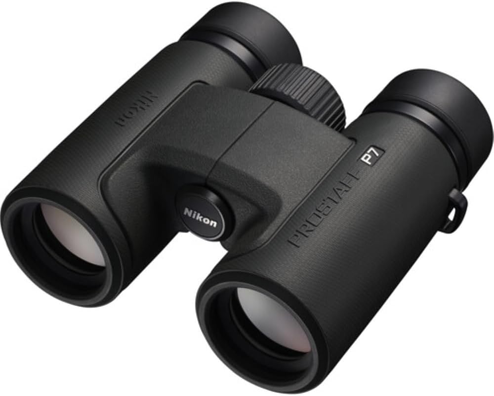Nikon PROSTAFF P7 10x30 Binoculars Bundled with Harness Strap + Deluxe Cleaning Kit + Smartphone to Binocular Adapter + Microfiber Cleaning Cloth (5 Items)