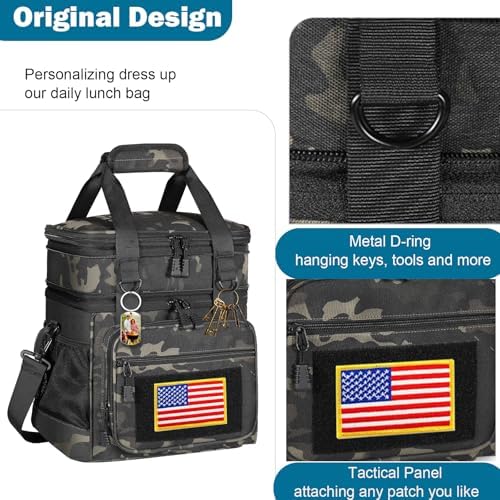 GLENKEY Tactical Lunch Box Men 16L Expandable Insulated Leakproof Cooler