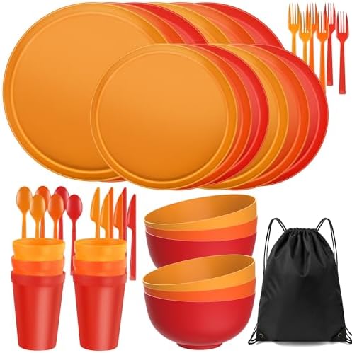 42-Piece Dinnerware Set for 6, Unbreakable Plates and Bowls Sets