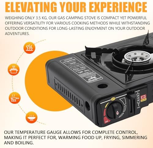 Portable Camping Stove 24,000 BTU Dual Burner Propane Gas Grill 24.8"