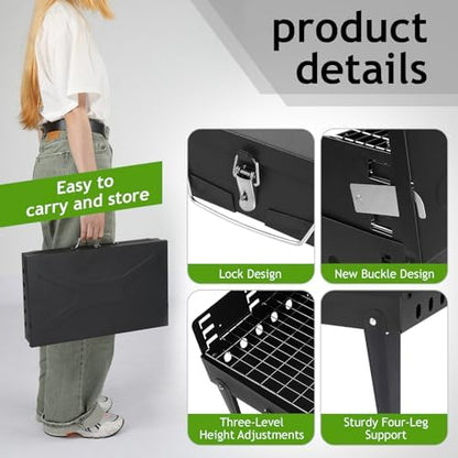 Outvita Portable Charcoal Grill, Foldable BBQ, Outdoor Smokers