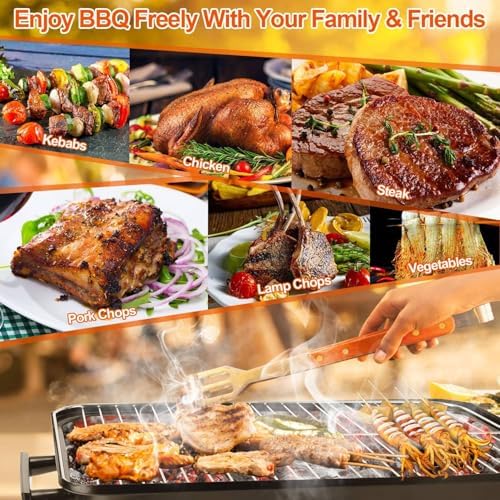 Portable Charcoal Grill for Outdoor Cooking Small Tabletop BBQ Grill