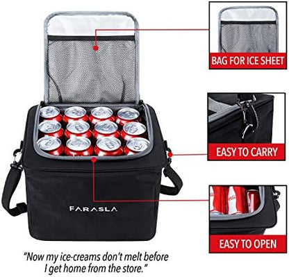 Farasla Waterproof Car Trunk Organizer with Cooler Bag