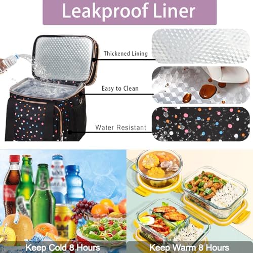 GLENKEY Expandable Lunch Box Women Insulated Soft Leakproof Cooler Bag