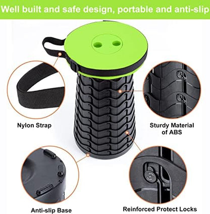 Fishboy Upgraded Collapsible Stool, 400lbs Max Weight, Lightweight But Sturdy, Portable Retractable Folding Telescoping Foldable Camping Stool for Adults Outdoor Fishing Hiking BBQ