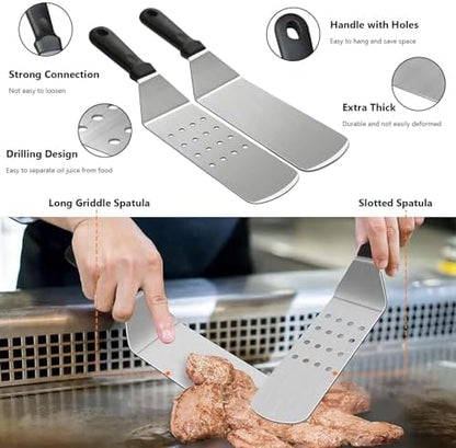 Blackstone Griddle Accessories, 30PCS Grilling Accessories for Outdoor Grill, Grill Accessories with Spatula, Basting Cover, Egg Rings for Outdoor BBQ, Camping, Teppanyak